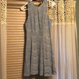 Light Blue/Nude Lace Dress